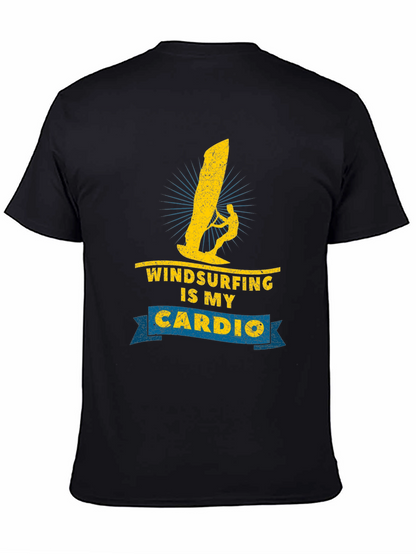 Windsurfing is My Cardio Black T-Shirt