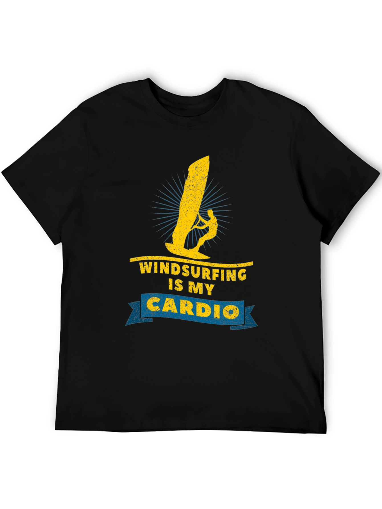 Windsurfing is My Cardio Black T-Shirt