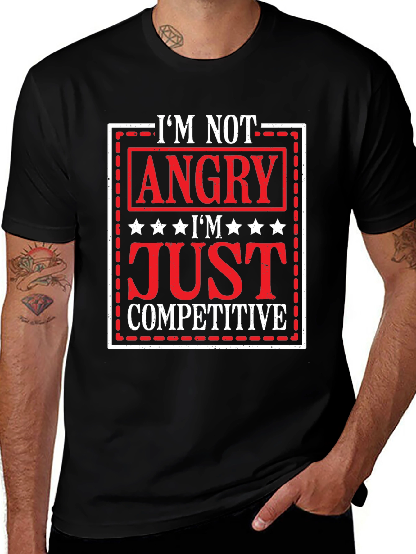 Im Not Angry Just Competitive Graphic T-Shirt