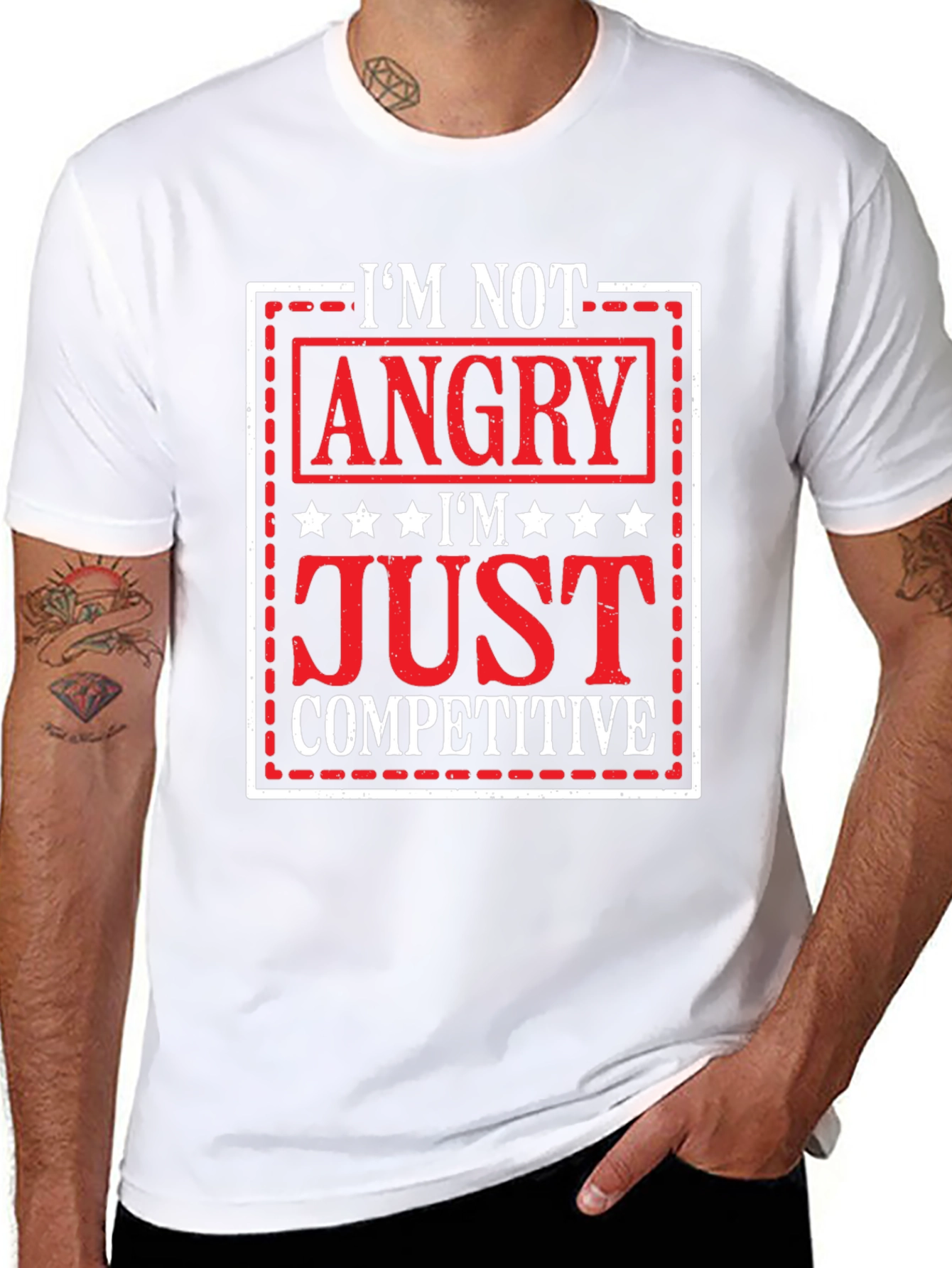 Im Not Angry Just Competitive Graphic T-Shirt