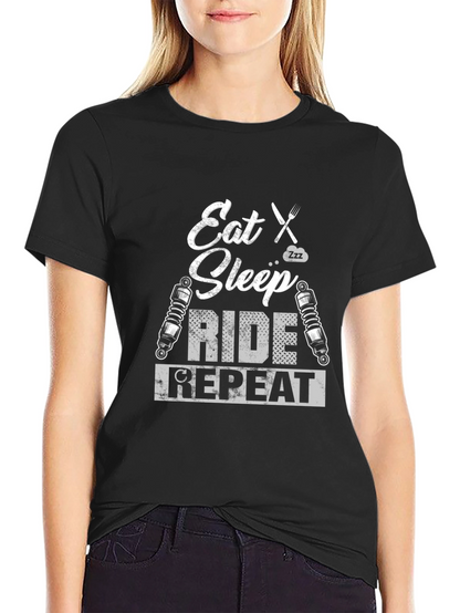 Eat Sleep Ride Repeat Graphic Tee - Biker T-Shirt