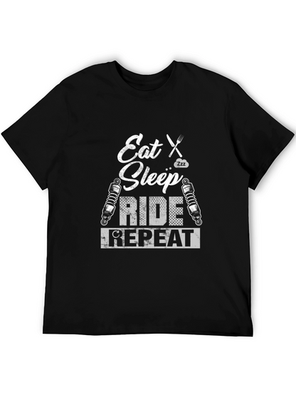 Eat Sleep Ride Repeat Graphic Tee - Biker T-Shirt