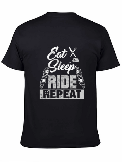 Eat Sleep Ride Repeat Graphic Tee - Biker T-Shirt