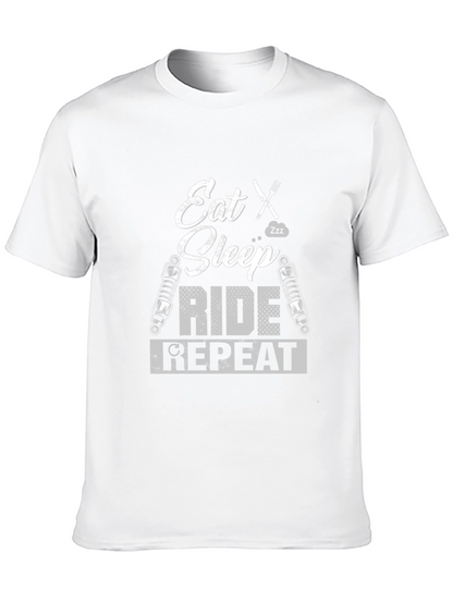 Eat Sleep Ride Repeat Graphic Tee - Biker T-Shirt