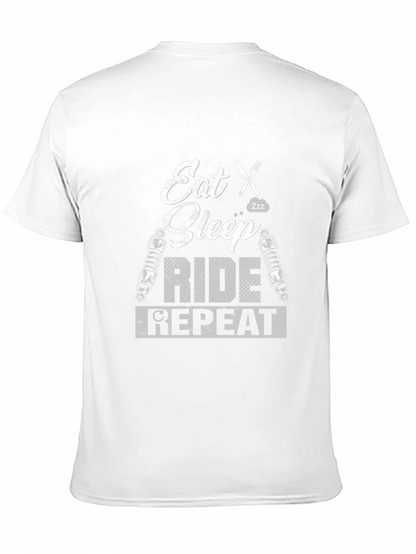 Eat Sleep Ride Repeat Graphic Tee - Biker T-Shirt