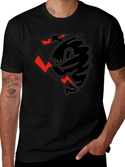 Edgy Graphic Print Black T-Shirt for Men