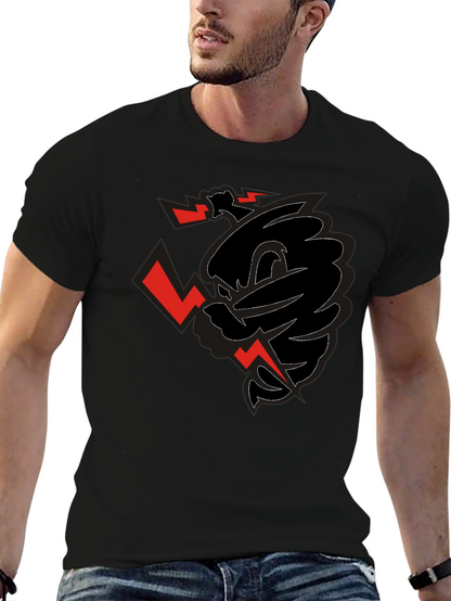 Edgy Graphic Print Black T-Shirt for Men