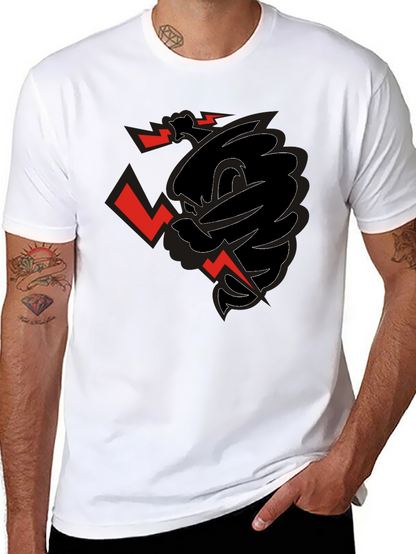 Edgy Graphic Print Black T-Shirt for Men