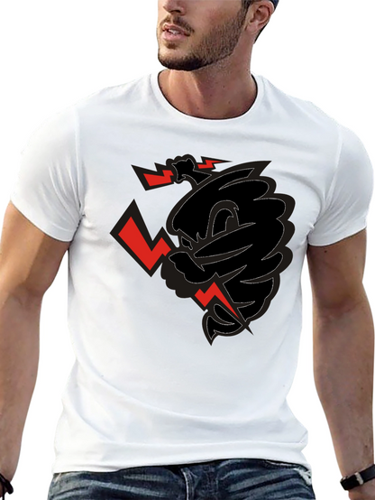 Edgy Graphic Print Black T-Shirt for Men