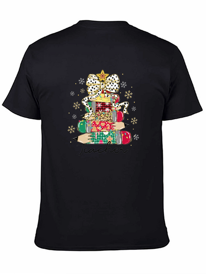 Teacher Christmas Pencil Stack T-Shirt
