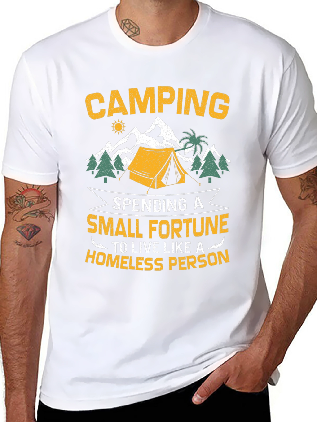 Camping Small Fortune Graphic T-Shirt