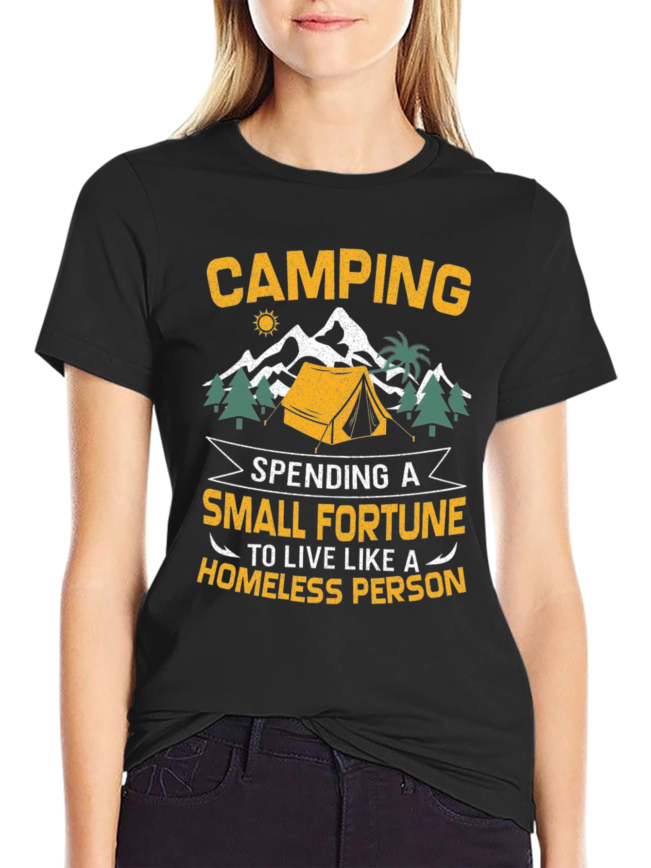 Camping Small Fortune Graphic T-Shirt