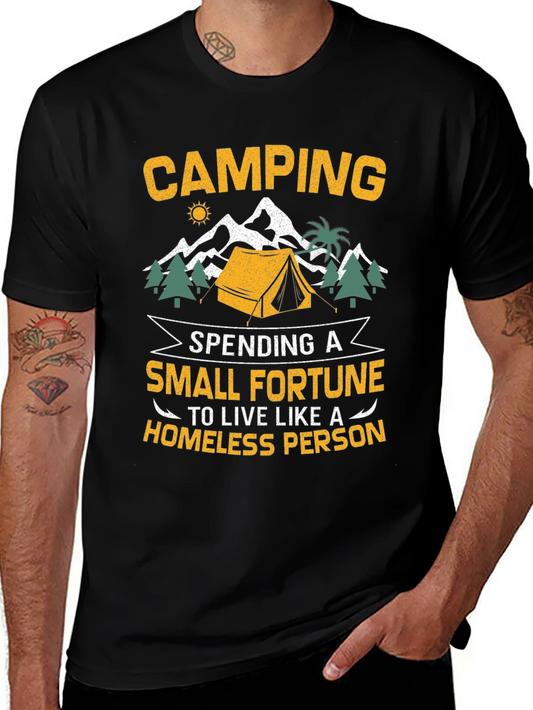 Camping Small Fortune Graphic T-Shirt