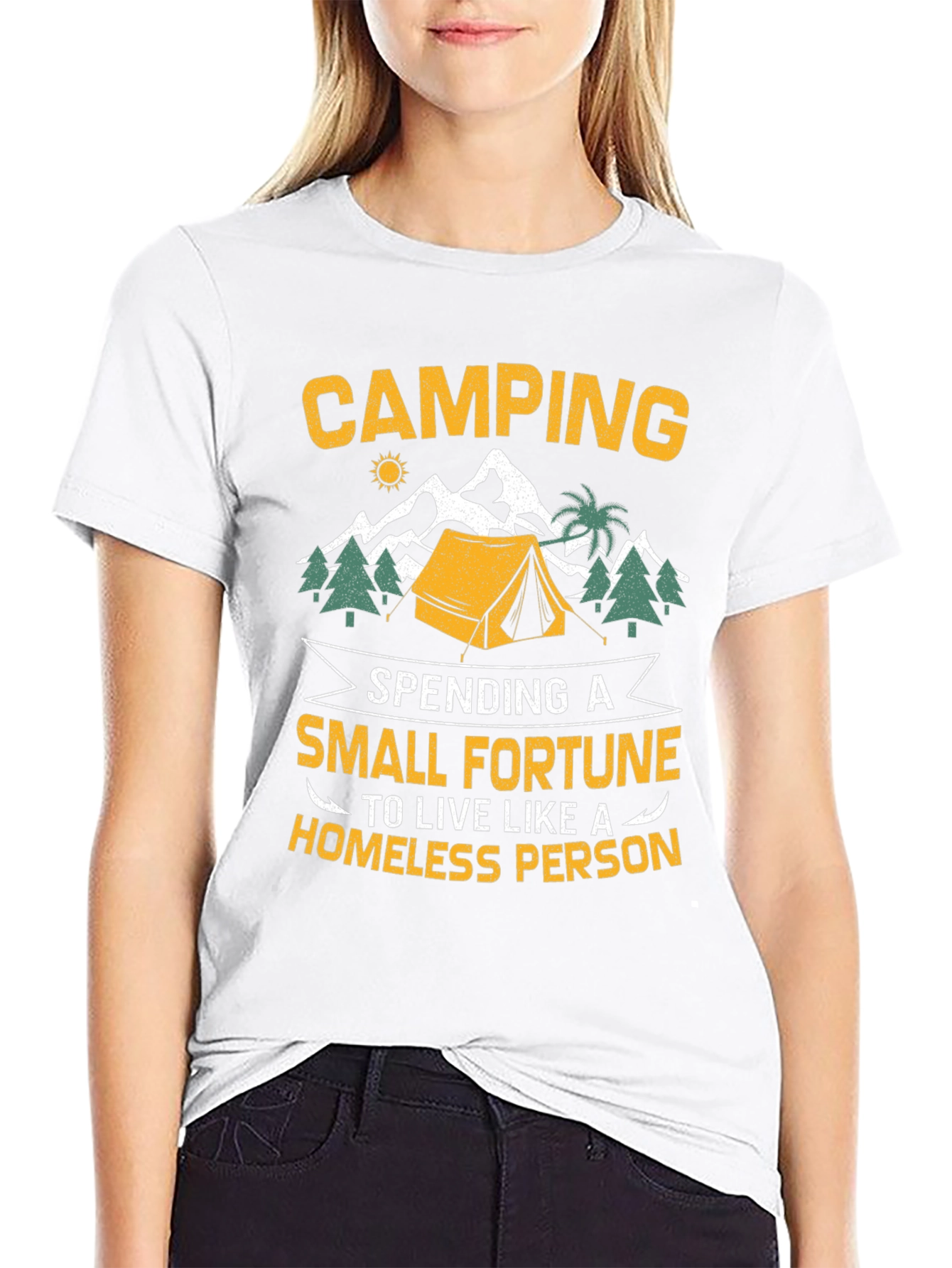 Camping Small Fortune Graphic T-Shirt