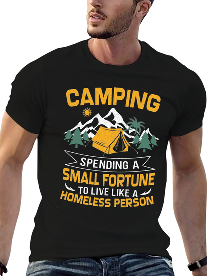 Camping Small Fortune Graphic T-Shirt