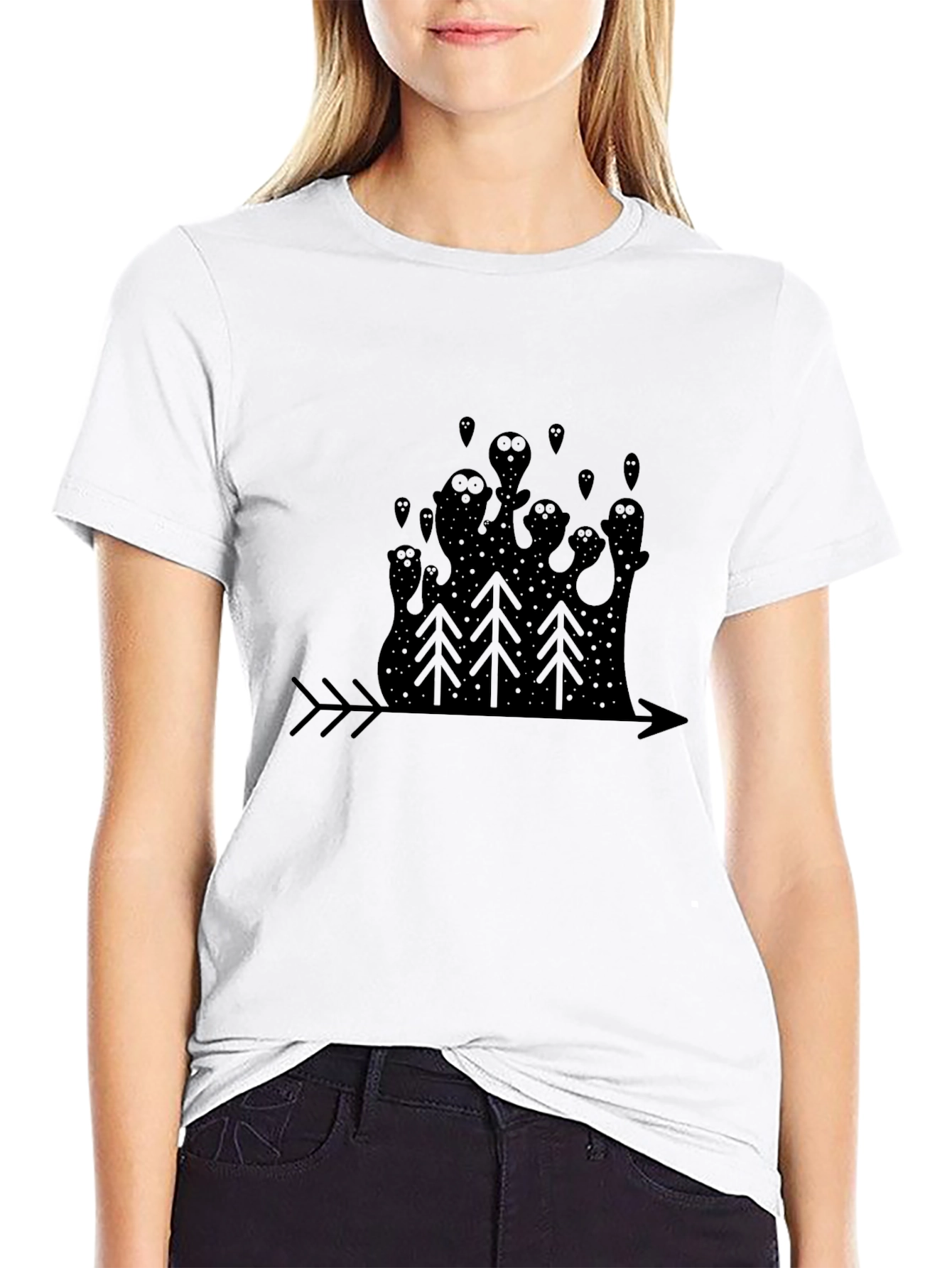 Eerie Forest Black Graphic Tee