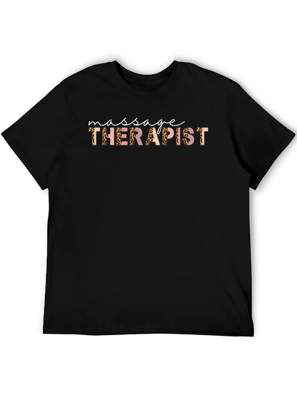 Massage Therapist Leopard Print Graphic Tee