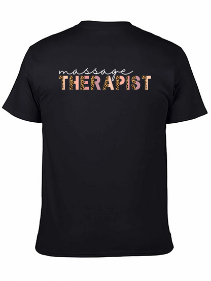Massage Therapist Leopard Print Graphic Tee