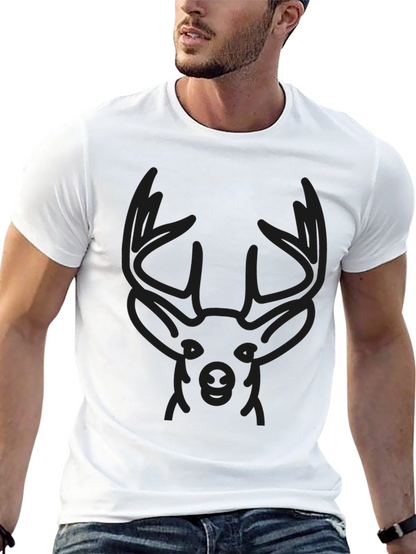 Mens Black Deer Graphic T-Shirt
