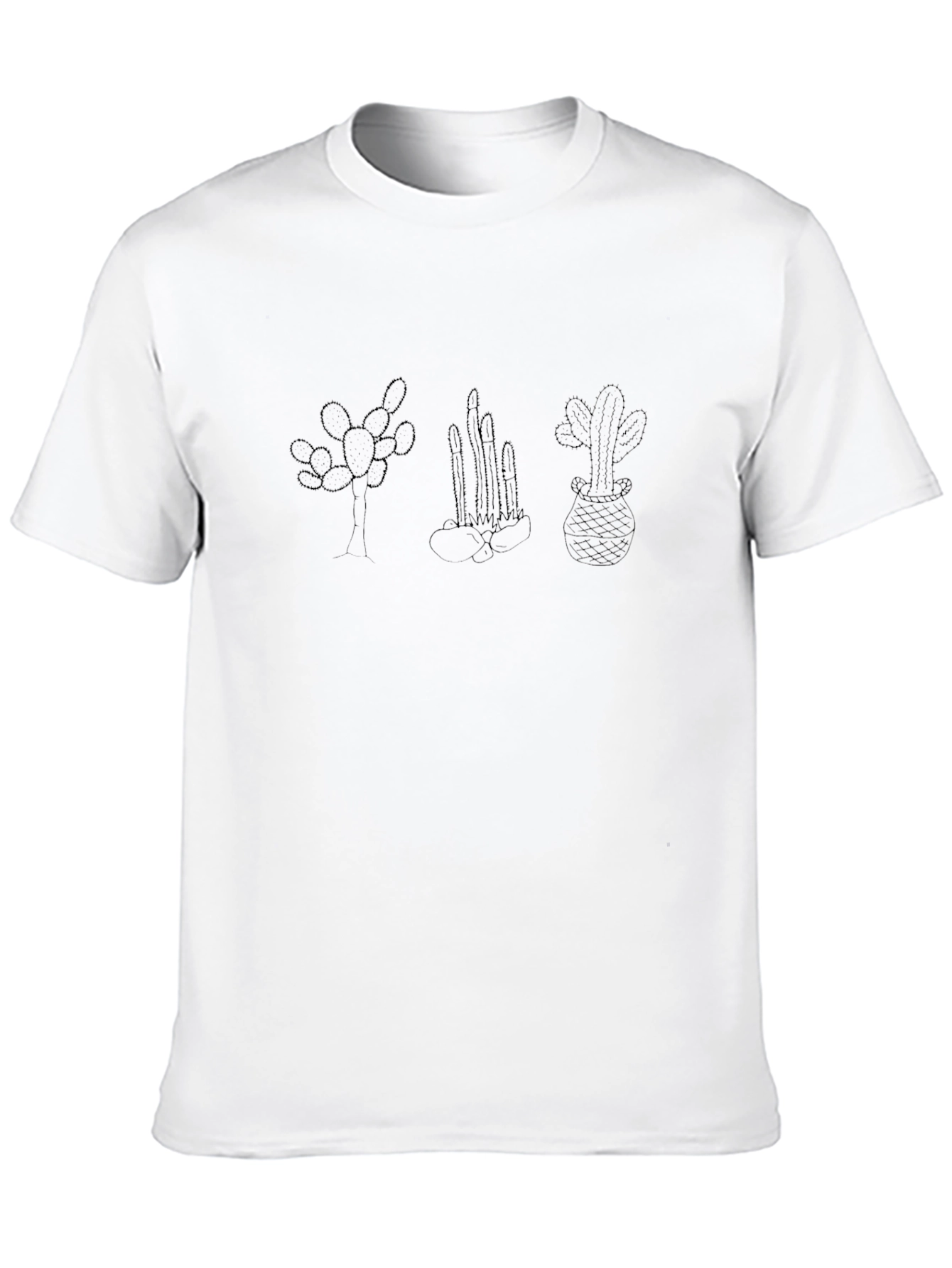 Cactus Outline Black T-Shirt