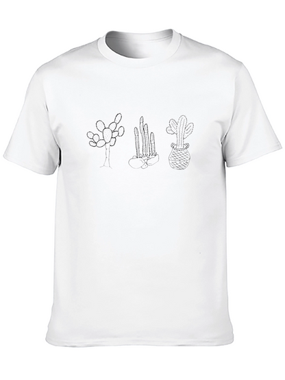 Cactus Outline Black T-Shirt