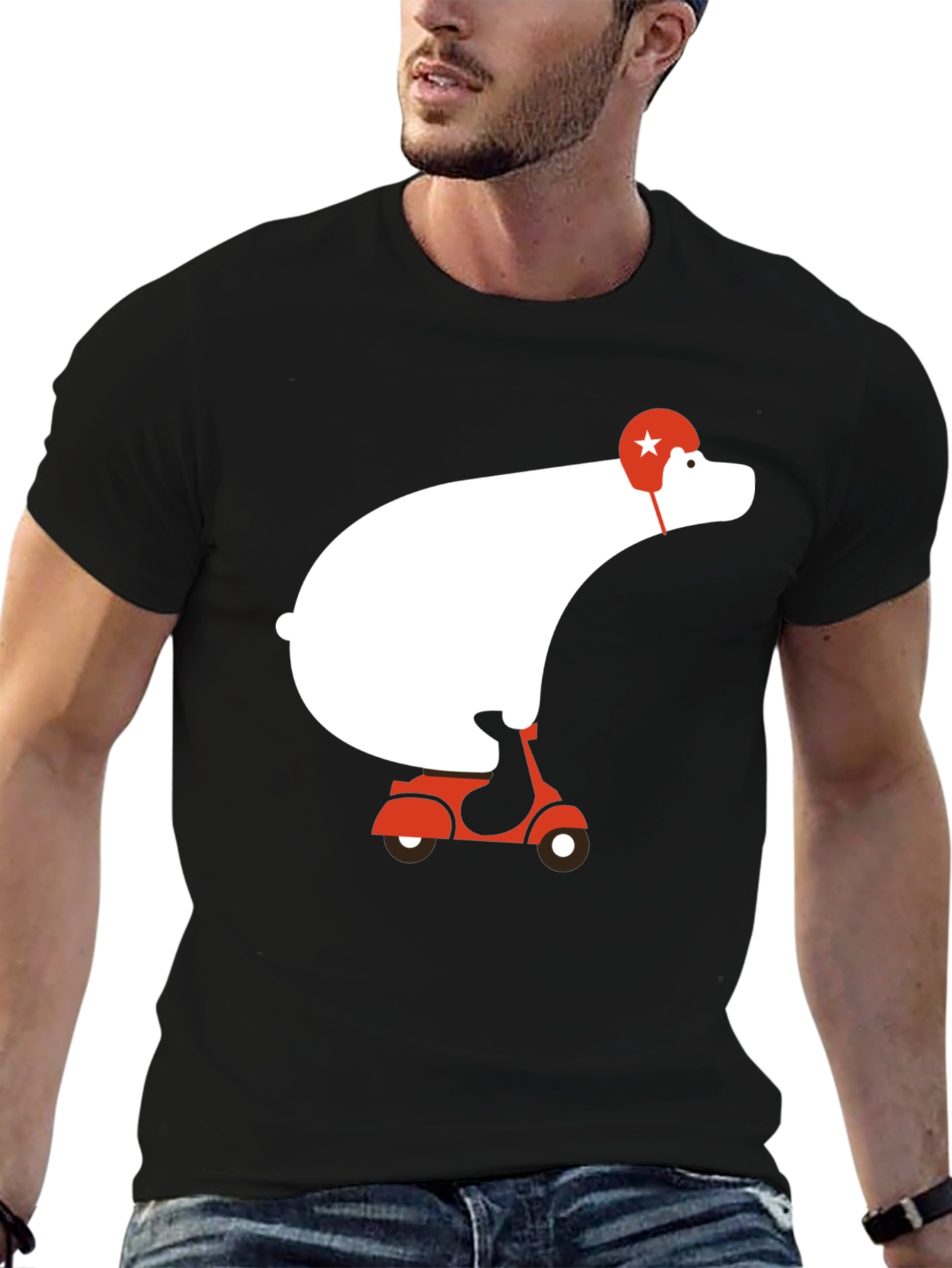 Bear on Scooter Graphic Tee - Cool Casual Style