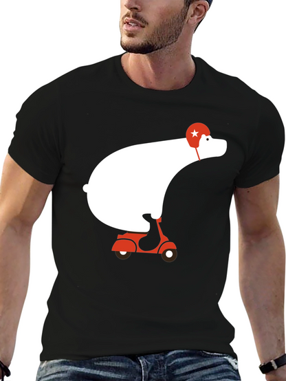 Bear on Scooter Graphic Tee - Cool Casual Style