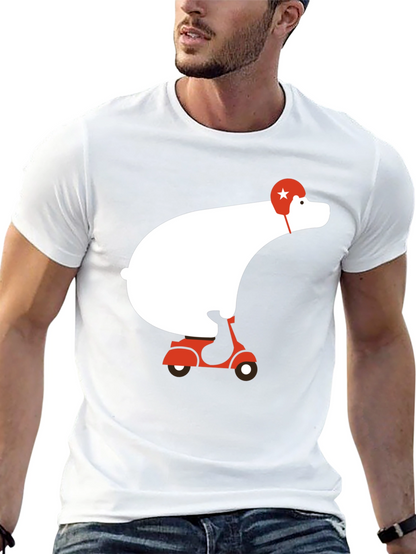 Bear on Scooter Graphic Tee - Cool Casual Style