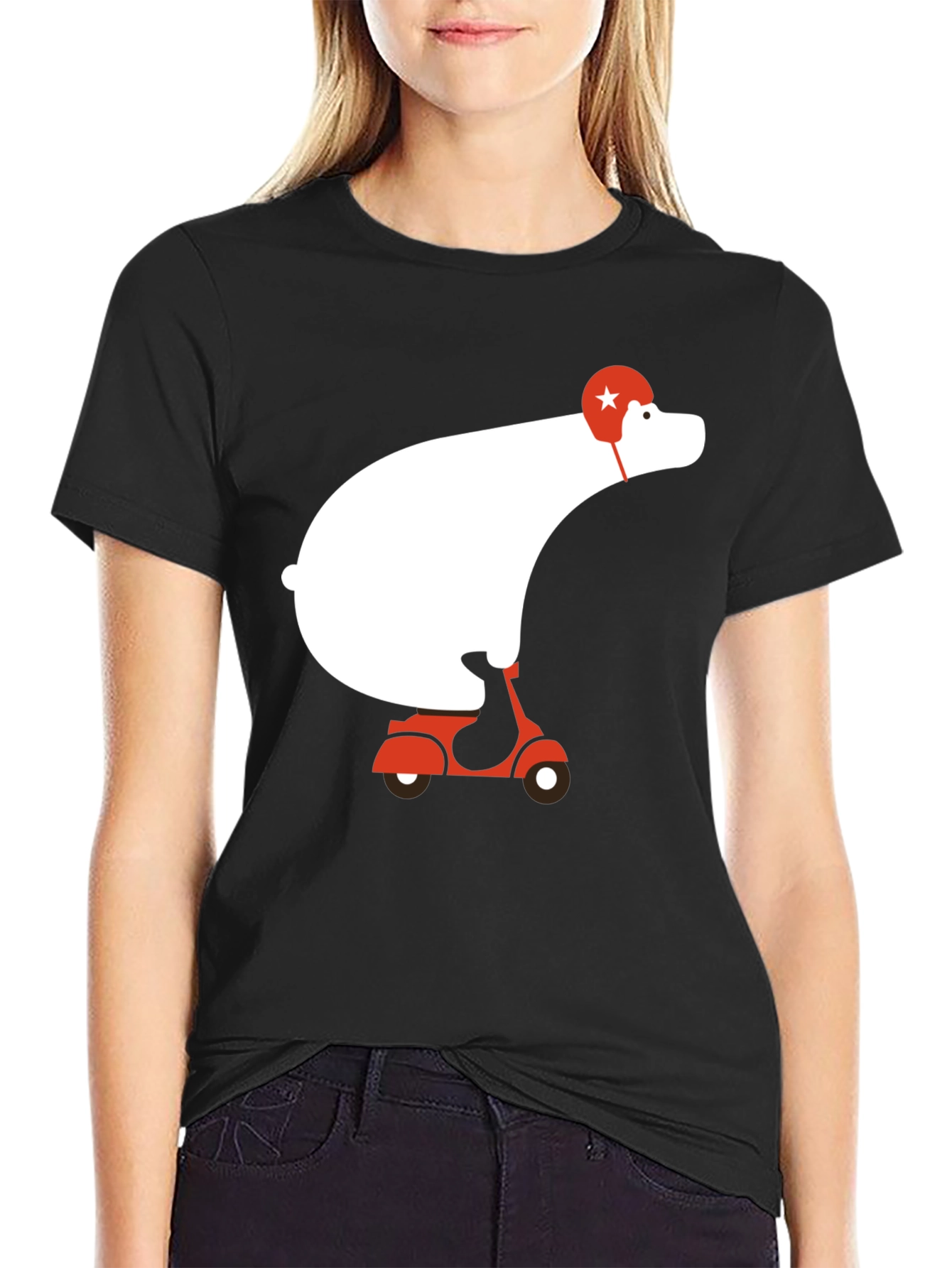Bear on Scooter Graphic Tee - Cool Casual Style