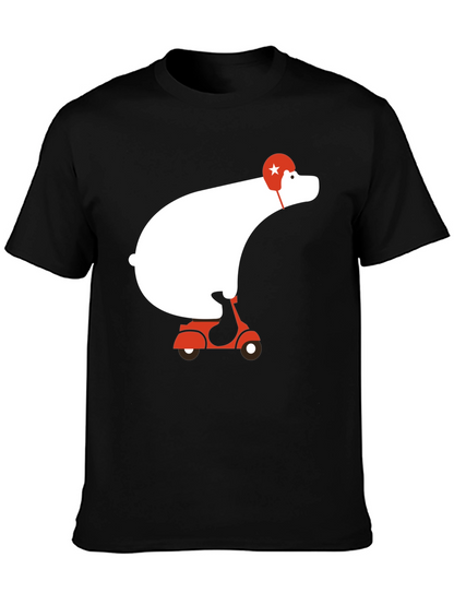 Bear on Scooter Graphic Tee - Cool Casual Style