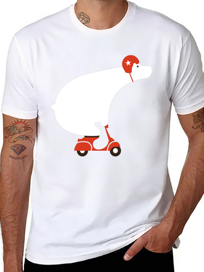 Bear on Scooter Graphic Tee - Cool Casual Style