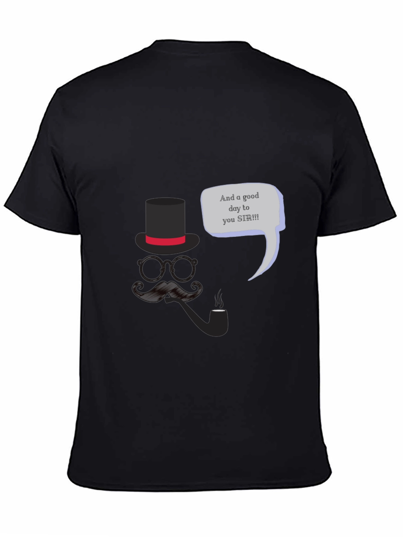 Gentlemans Good Day T-Shirt - Top Hat & Mustache