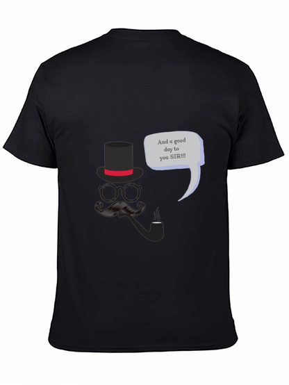 Gentlemans Good Day T-Shirt - Top Hat & Mustache