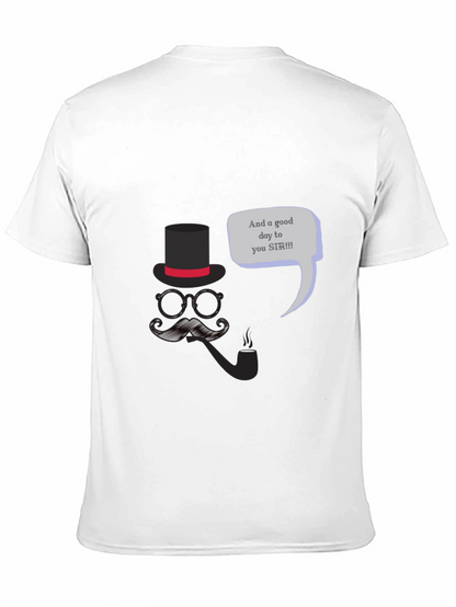 Gentlemans Good Day T-Shirt - Top Hat & Mustache