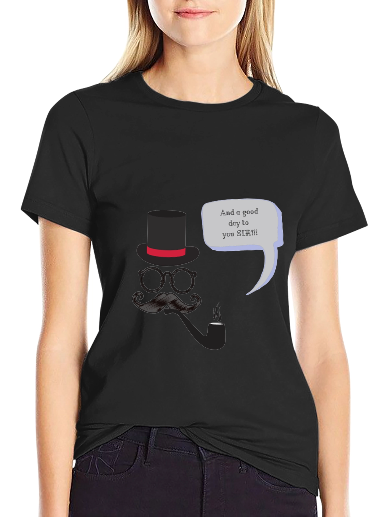 Gentlemans Good Day T-Shirt - Top Hat & Mustache