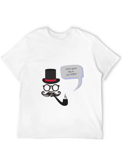 Gentlemans Good Day T-Shirt - Top Hat & Mustache