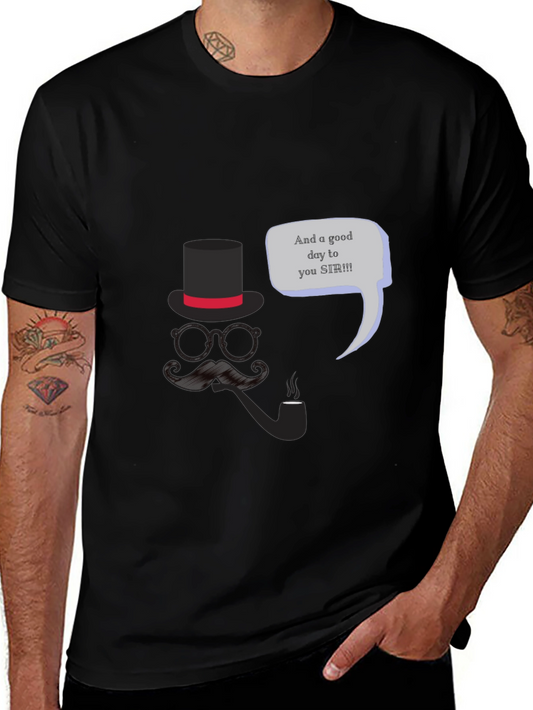 Gentlemans Good Day T-Shirt - Top Hat & Mustache