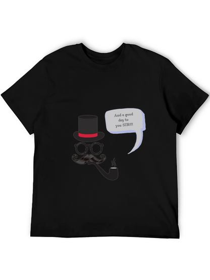 Gentlemans Good Day T-Shirt - Top Hat & Mustache