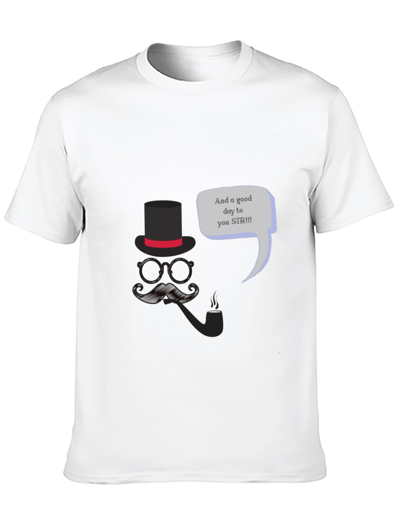 Gentlemans Good Day T-Shirt - Top Hat & Mustache