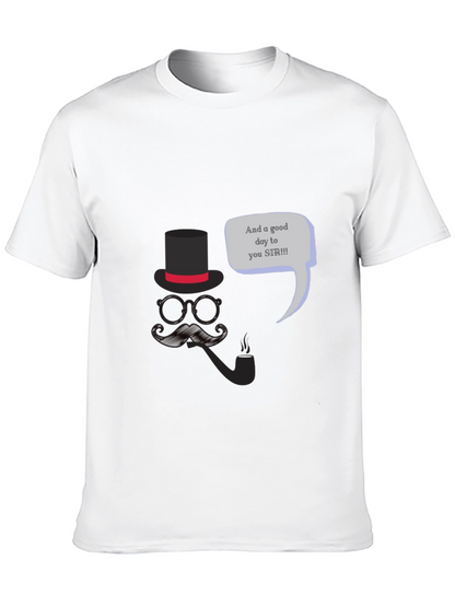 Gentlemans Good Day T-Shirt - Top Hat & Mustache