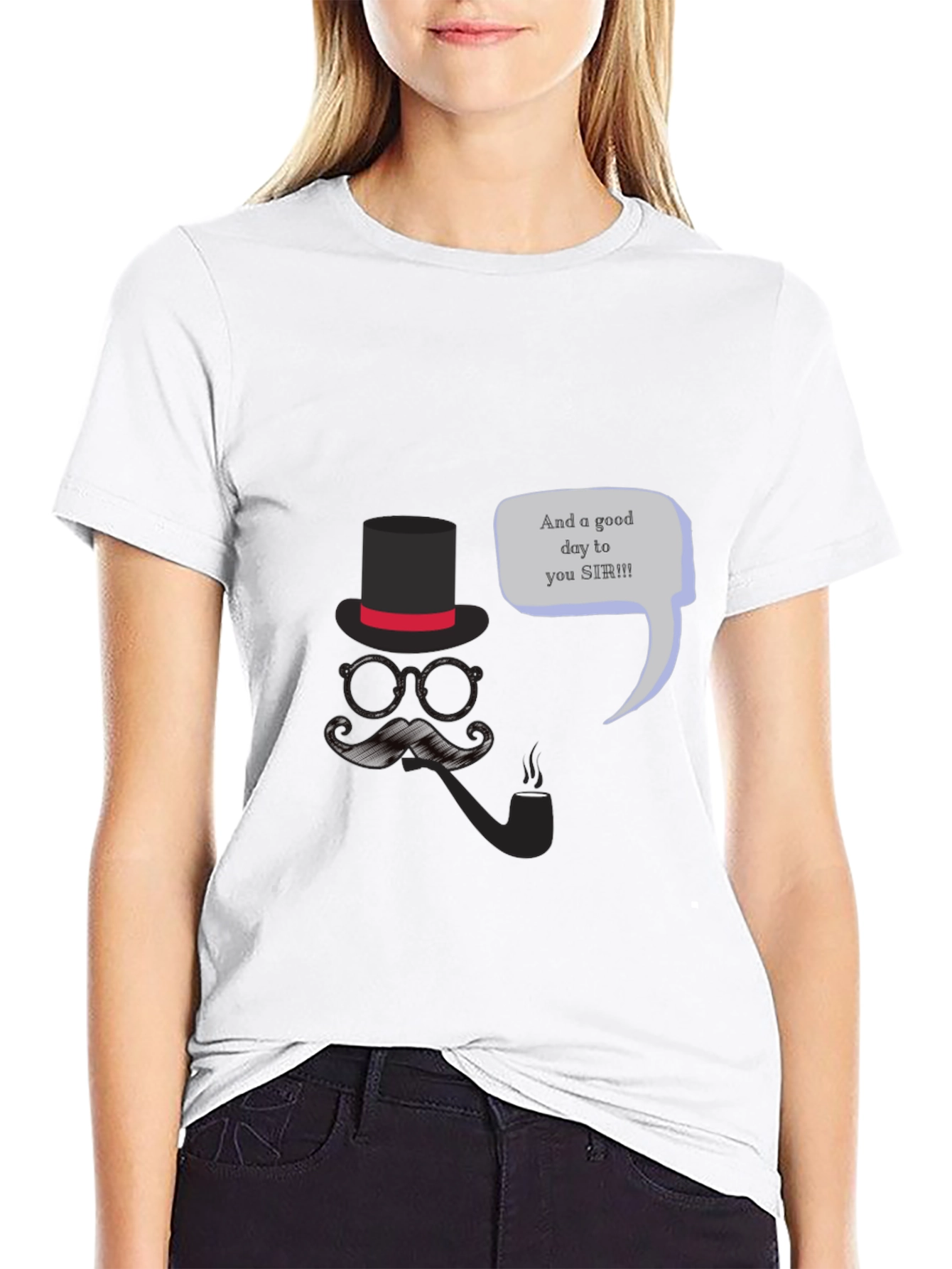 Gentlemans Good Day T-Shirt - Top Hat & Mustache