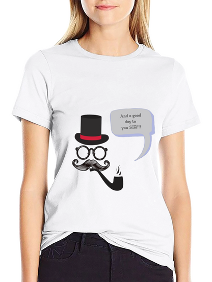 Gentlemans Good Day T-Shirt - Top Hat & Mustache
