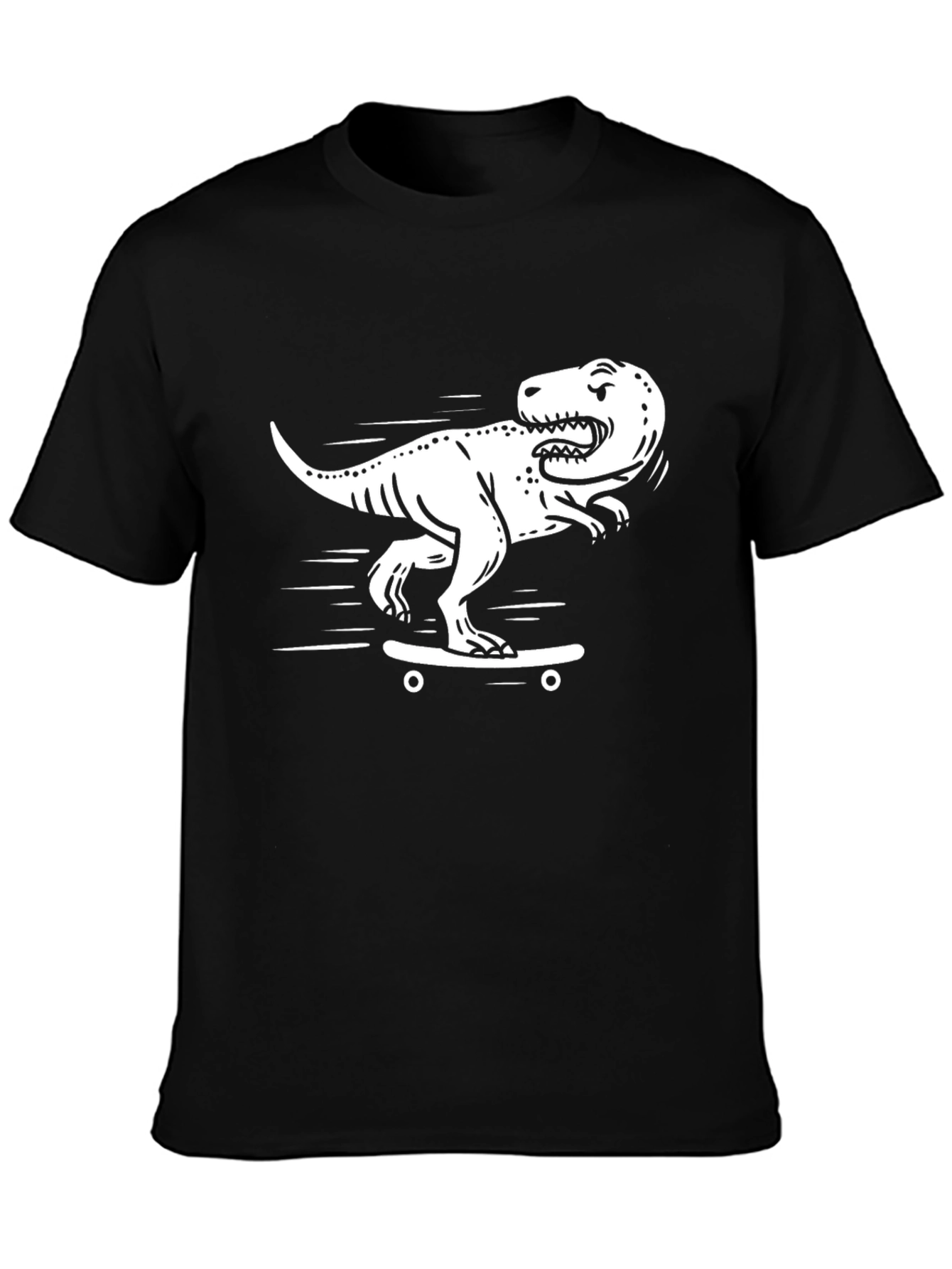 Dino Skate T-Shirt - Black Cotton Graphic Tee