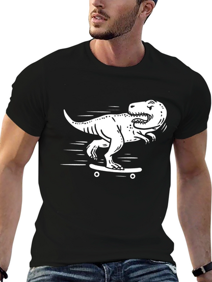 Dino Skate T-Shirt - Black Cotton Graphic Tee