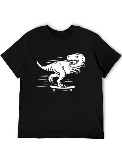 Dino Skate T-Shirt - Black Cotton Graphic Tee
