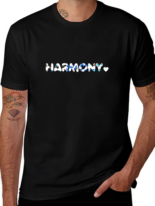 Harmony Graphic Print Black T-Shirt