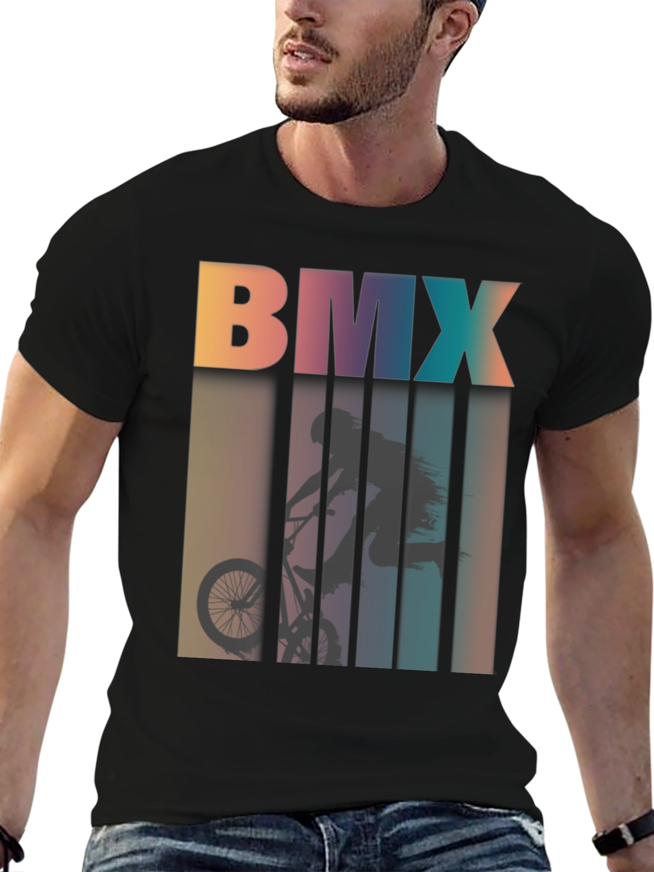 BMX Silhouette Graphic Tee - Retro Style