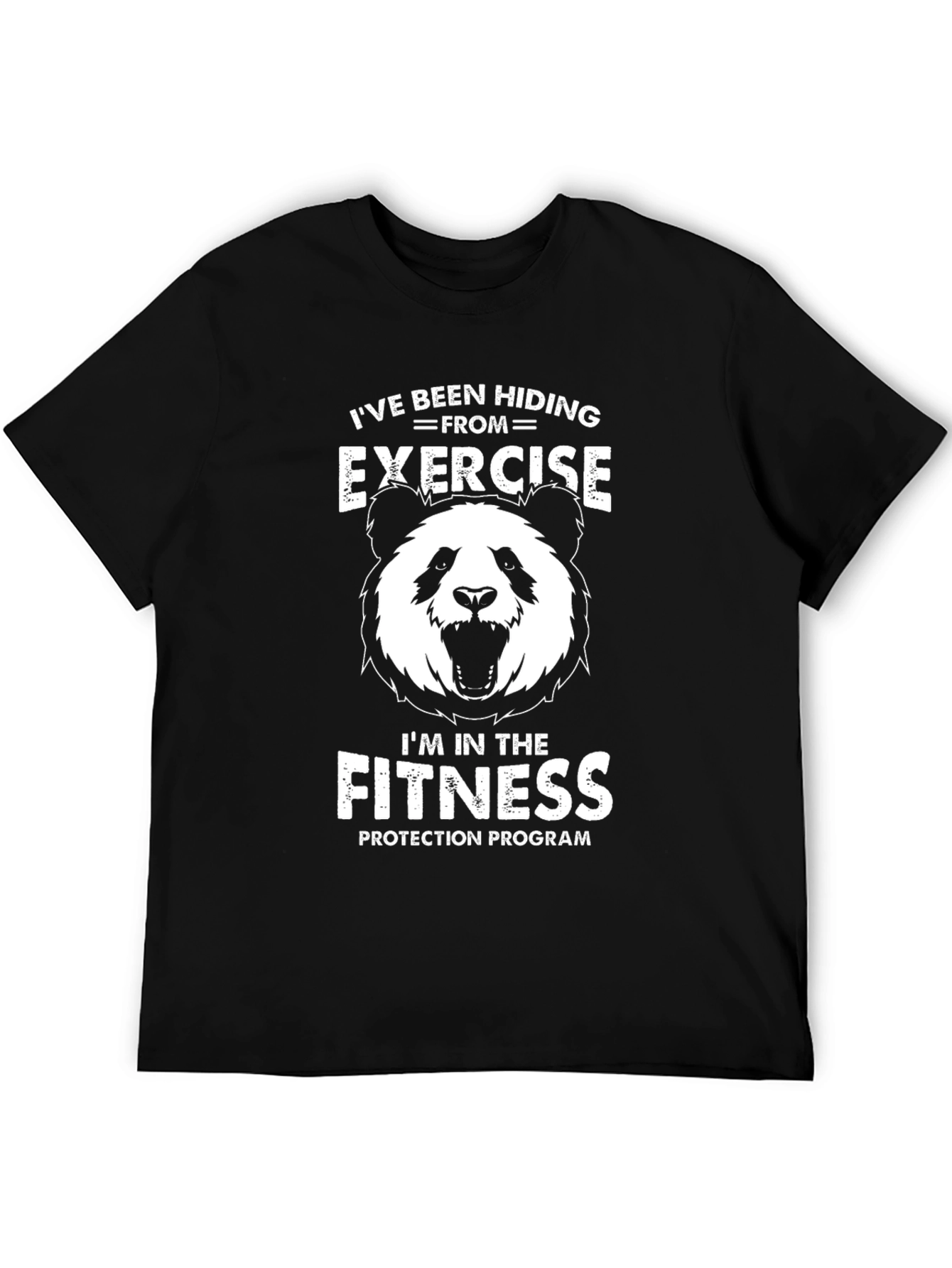 Funny Panda Fitness Protection Program Graphic T-Shirt