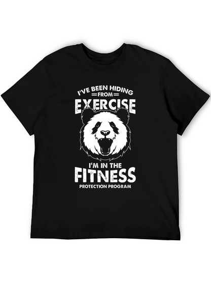 Funny Panda Fitness Protection Program Graphic T-Shirt