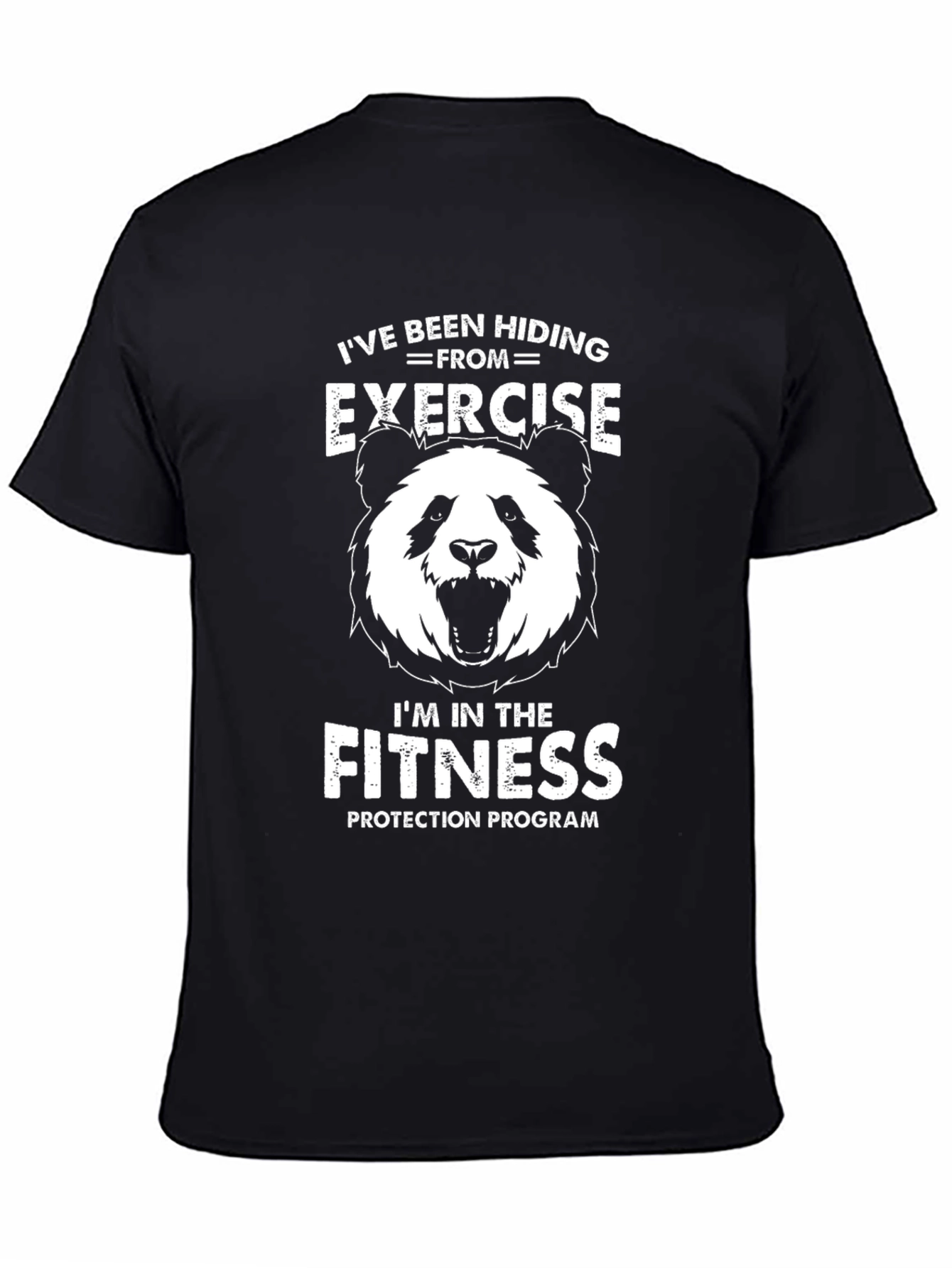 Funny Panda Fitness Protection Program Graphic T-Shirt